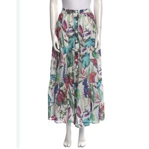 120% Lino Women's 100% Linen Botanical Floral Print Skirt Size 38‎ Euro
